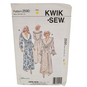 Vintage Ruffled Robes KWIK SEW Sewing Pattern UNCUT 2590 Size XS-XL 90s 80s